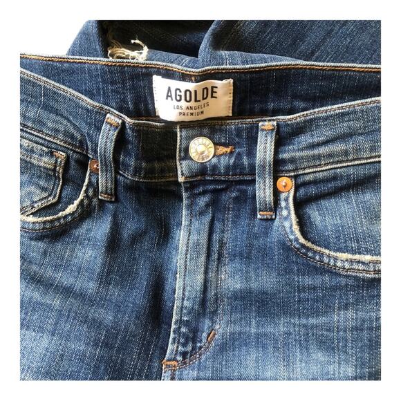 AGoldE Sophie Distressed Light Wash High Rise Skinny Jean, Light Indigo Wash, 24 - Picture 10 of 16